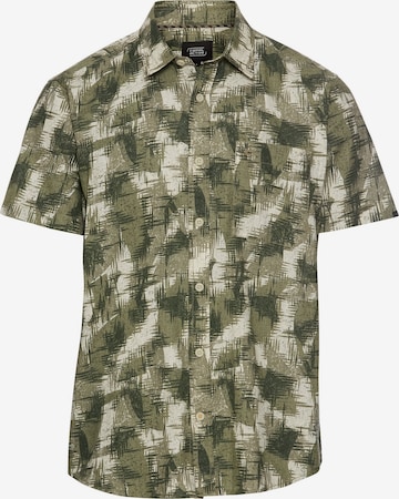 CAMEL ACTIVE Kurzarmhemd mit Strukturmuster in Grün: Vorderseite