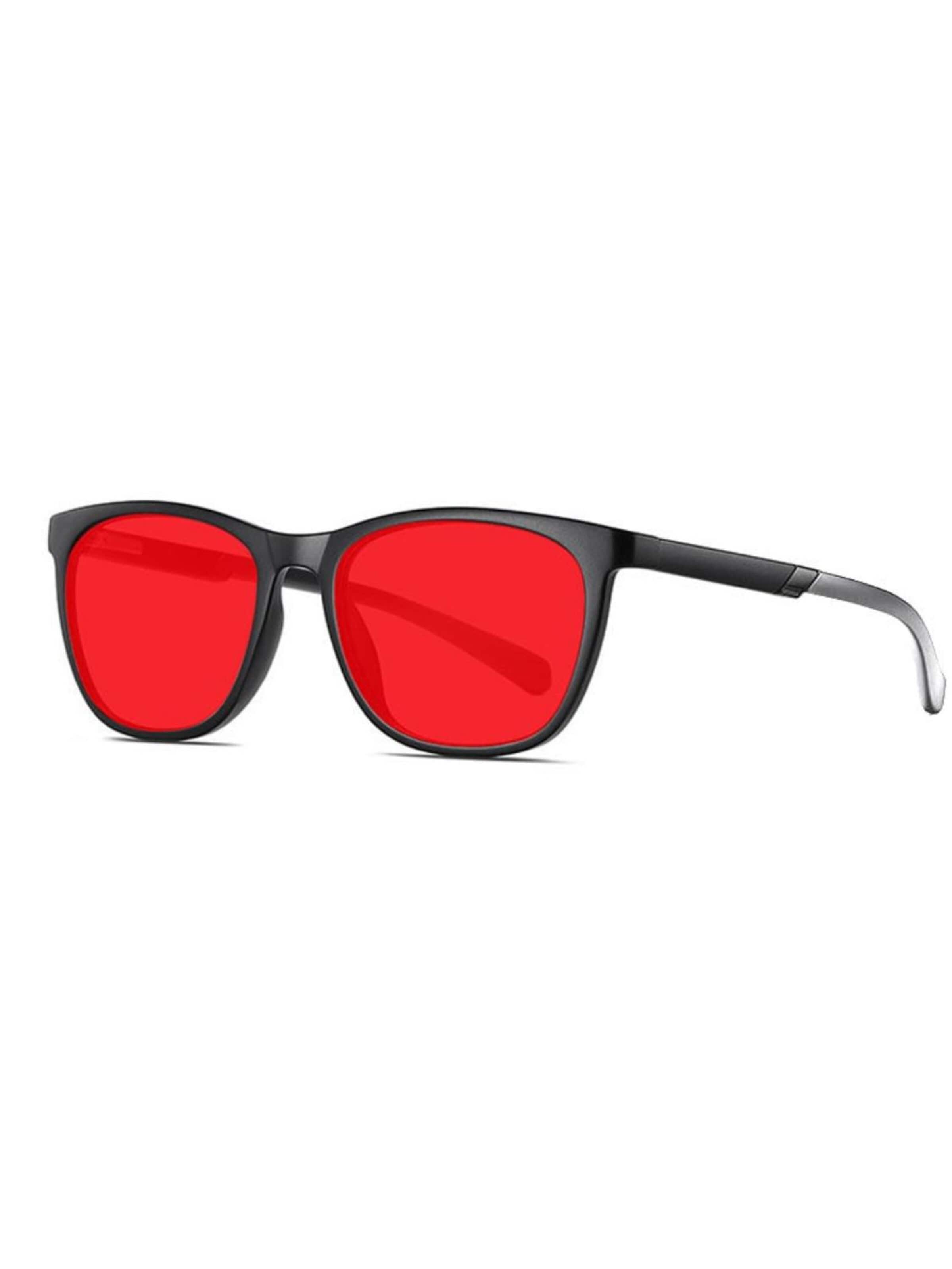 Lunettes de soleil 'VeyRey platz sonnenbrillen Quinite schwarz fassung rot gläser' VEYREY en noir : devant