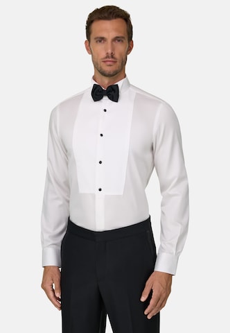 Fit confort Chemise Boggi Milano en blanc : devant