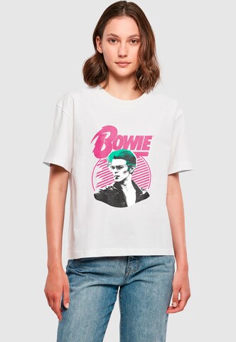 Maglietta 'David Bowie' di Merchcode in bianco: frontale