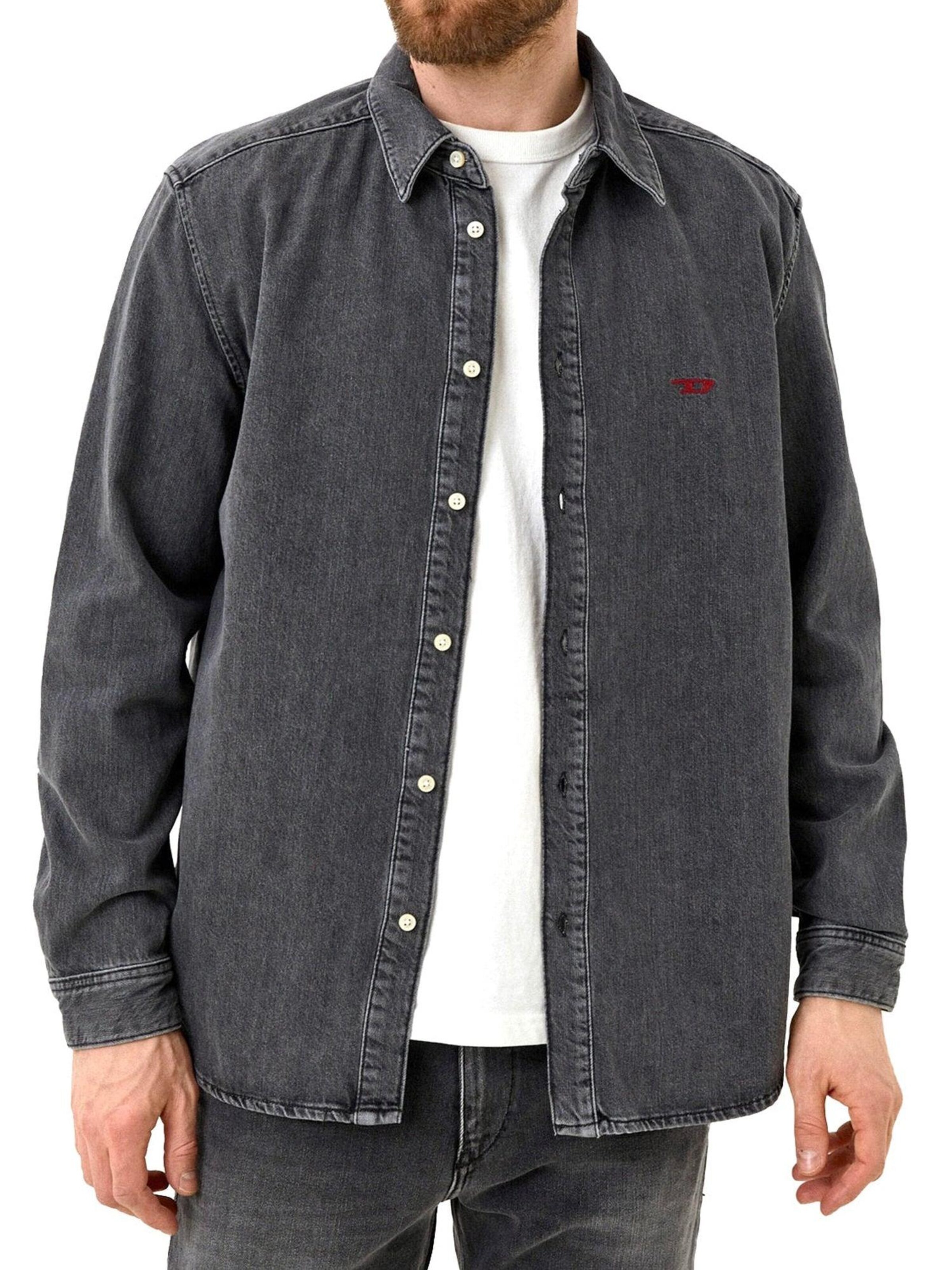 DIESEL - Ajuste regular Camisa 'D-SIMPLY' en gris: frente