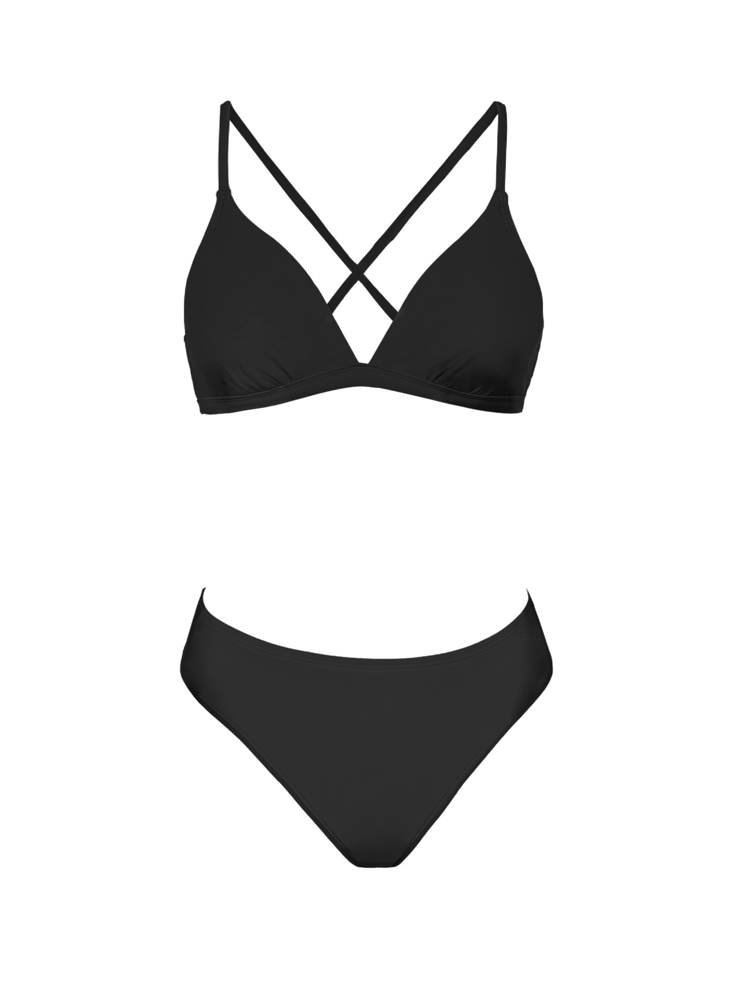 Cupshe Bustier Bikini‌‌‌‌‌‌‌‌‌‌ in Schwarz: Vorderseite