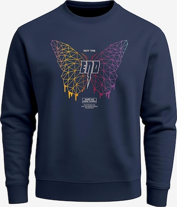 Neverless Sweatshirt 'Not the End' in Blau: Vorderseite