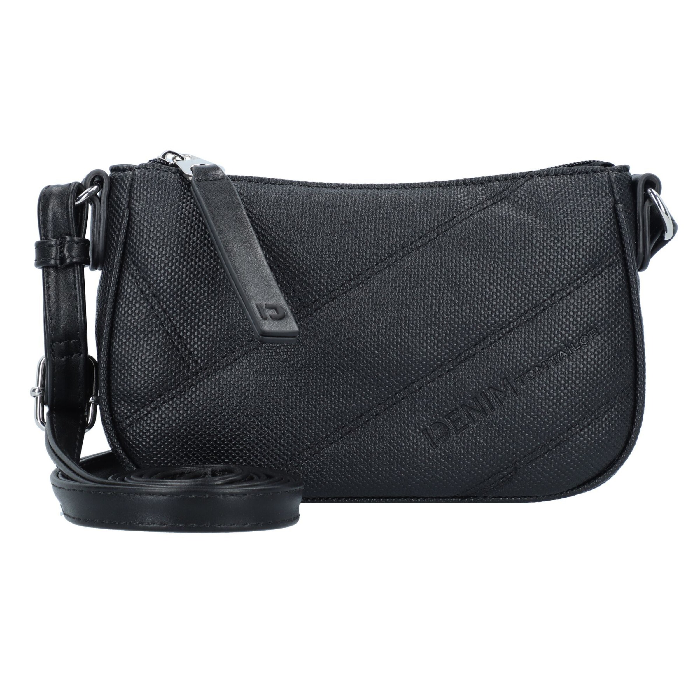 TOM TAILOR DENIM Umhängetasche 'Kyra' in Schwarz: Vorderseite