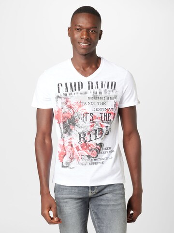 CAMP DAVID T-Shirt 'Road Rebel' in Weiß: Vorderseite