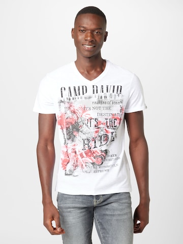 CAMP DAVID Shirt 'Road Rebel' in White: front