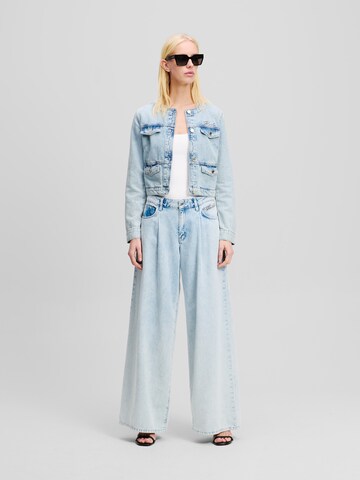 Wide leg Jeans con pieghe di Karl Lagerfeld in blu
