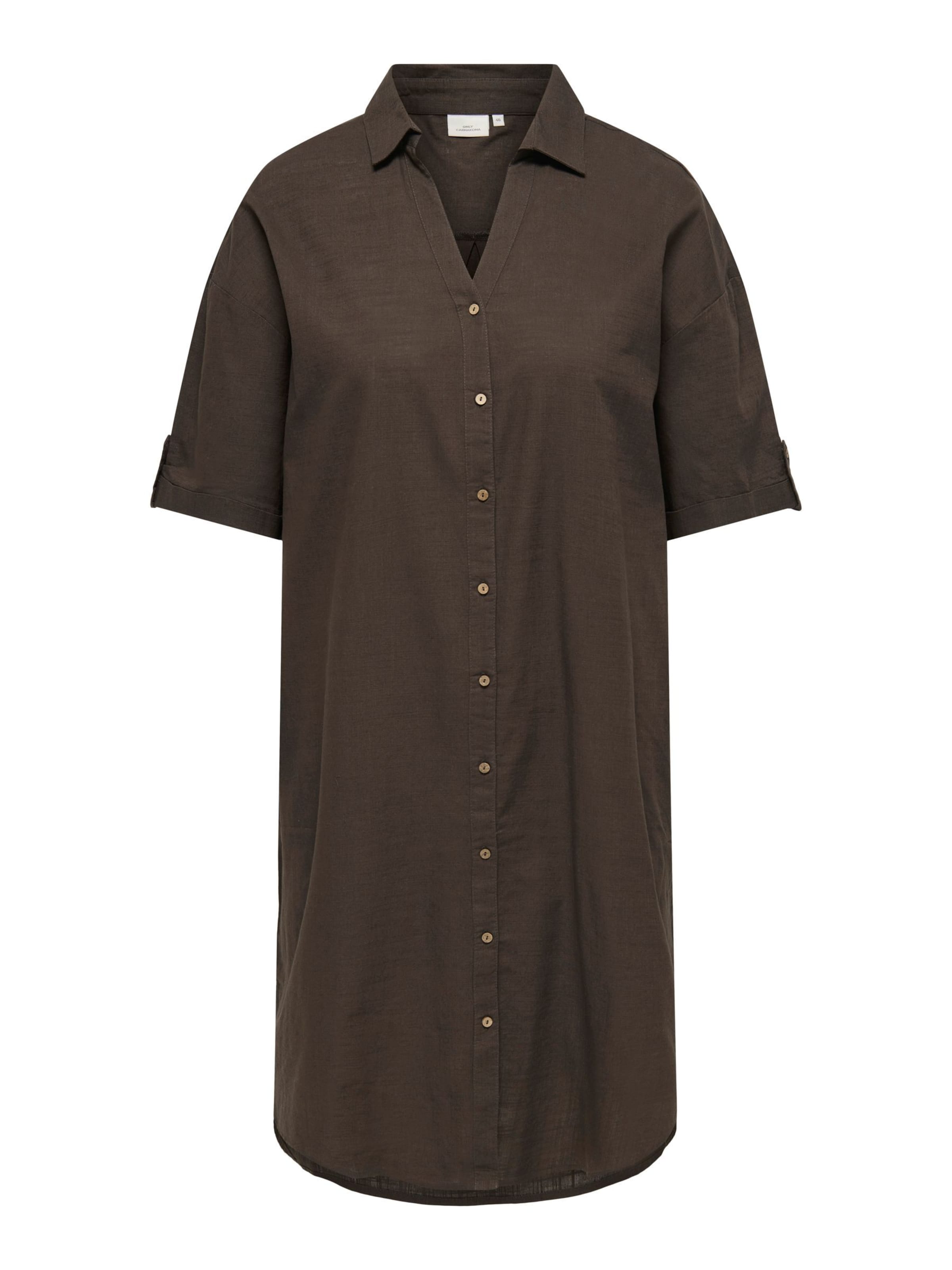 Robe-chemise ONLY Carmakoma en marron : devant