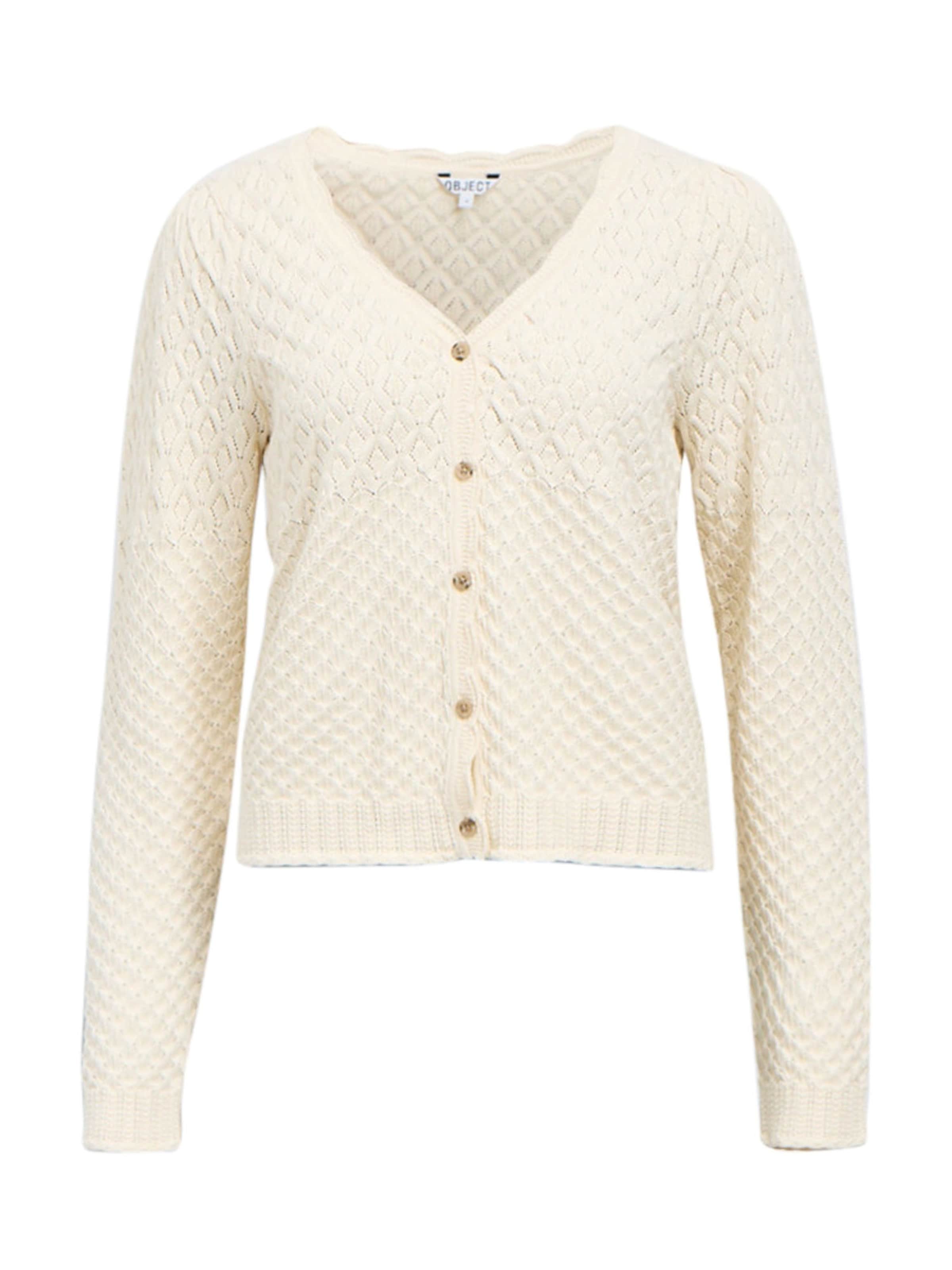 Cardigan 'OBJNOA' OBJECT en beige : devant