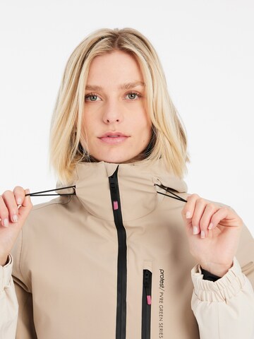 PROTEST Athletic Jacket 'PRTDISK' in Beige