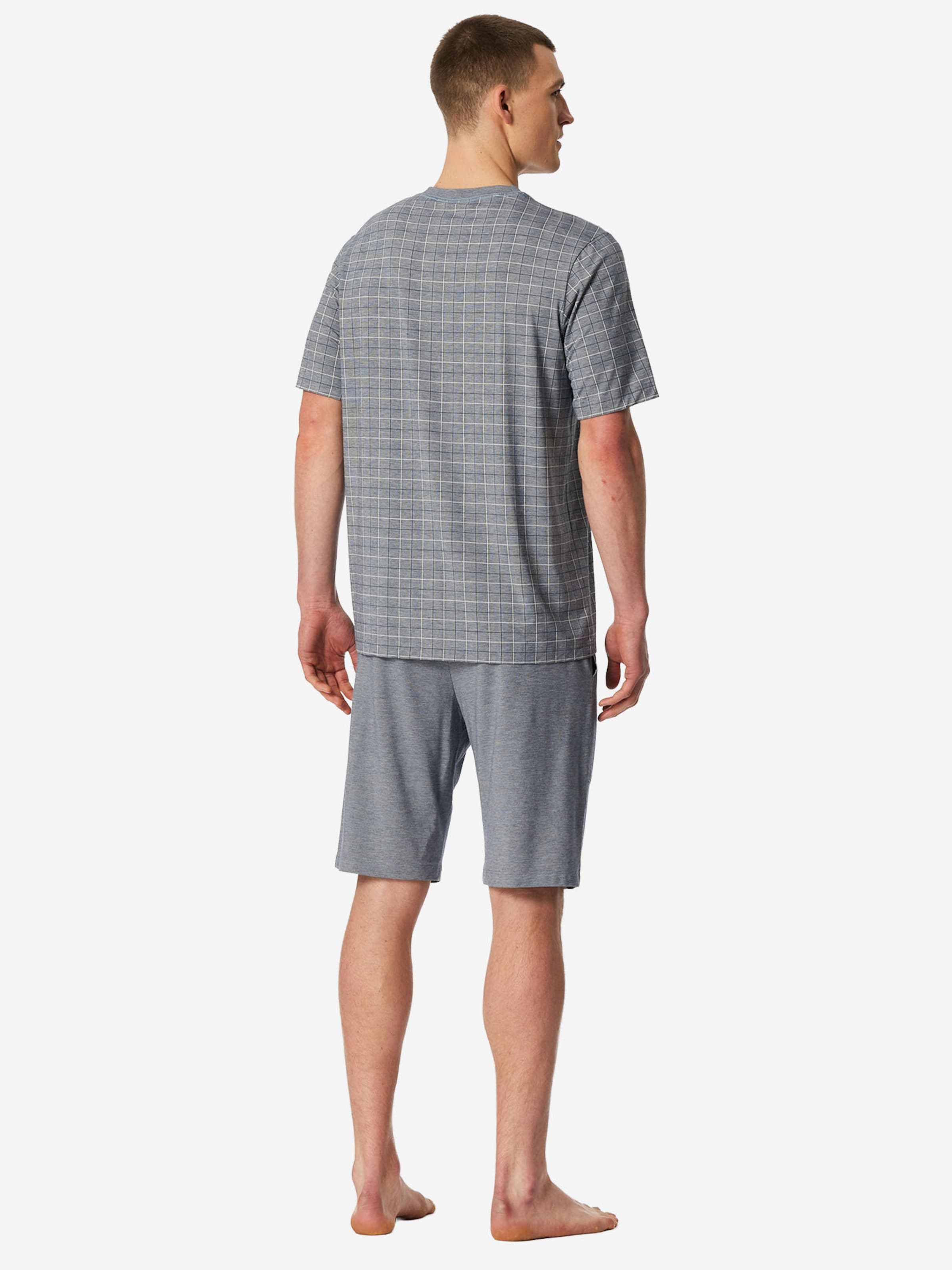 Pyjama court ' Selected Premium Jacquard ' SCHIESSER en bleu