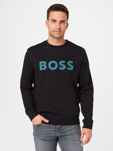 BOSS OrangeSweater majica - crna boja: prednji dio