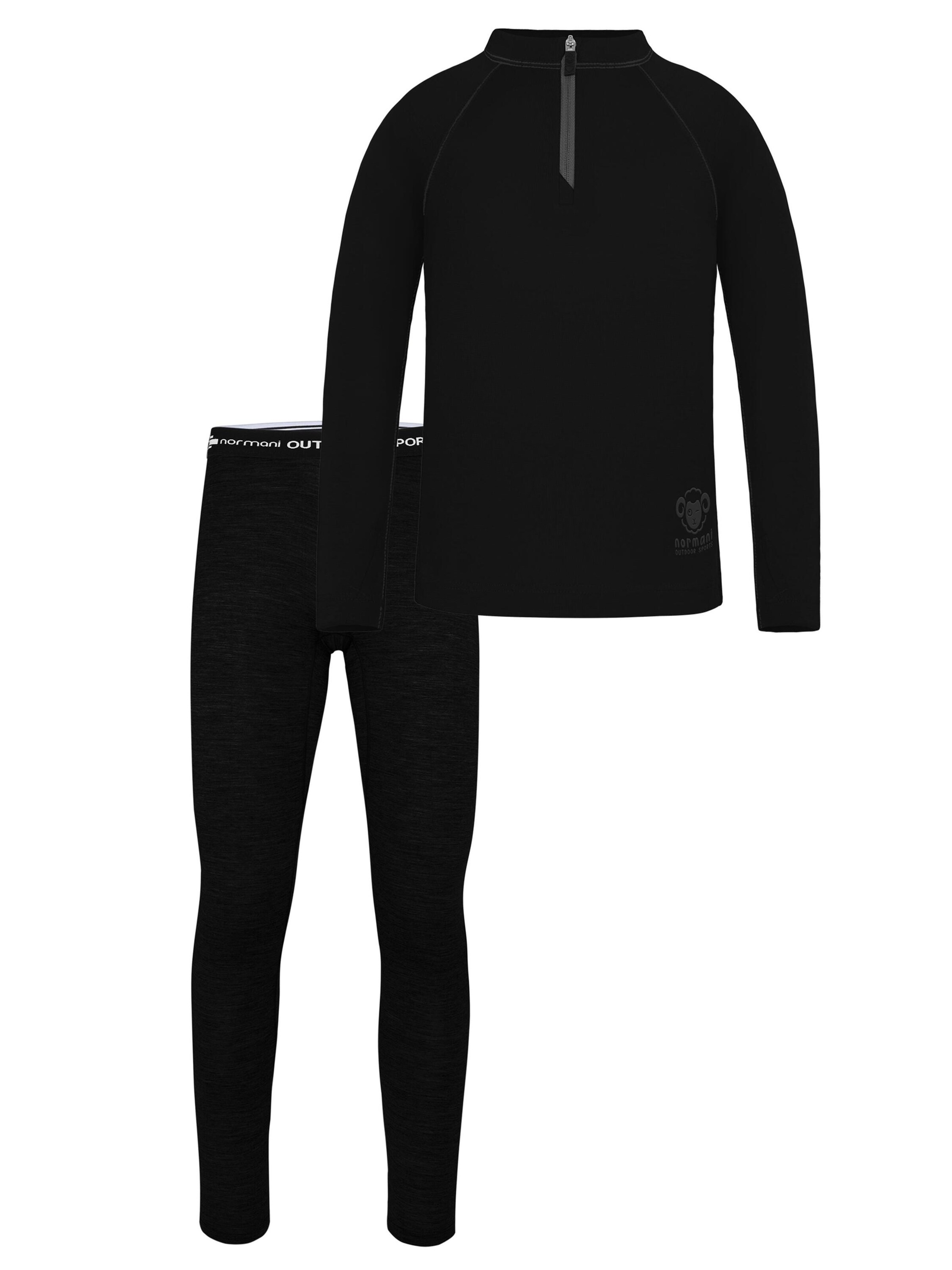 Ensemble de linge 'Mackay' normani en noir : devant