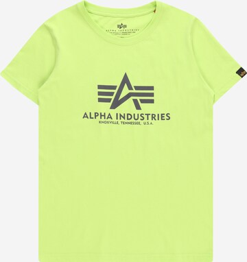 Maglietta di ALPHA INDUSTRIES in giallo: frontale