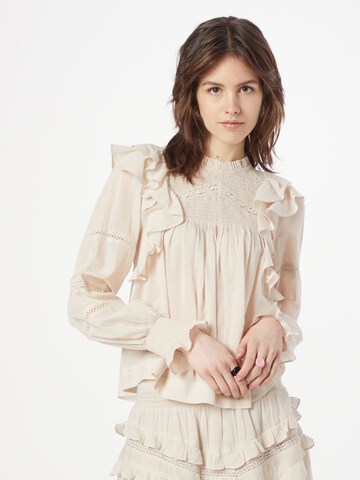 Neo Noir Bluse 'Sarna' in Beige: Vorderseite