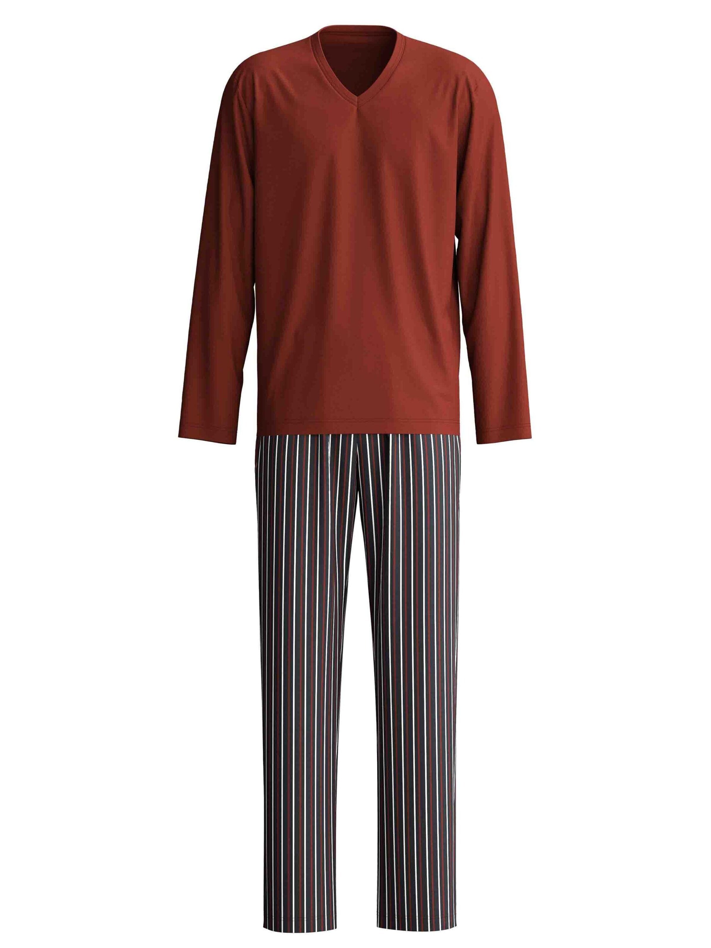 CALIDA Pyjama long 'Cotton Special' en L/Regular en lie de vin, Vue avec produit
