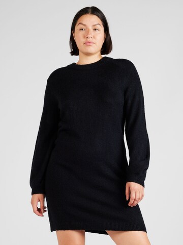 Rochie tricotat 'EVE NONSIA' de la Object Curve pe negru: față