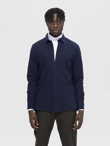 SELECTED HOMME Slim fit Skjorta 'SLHOwen' i blå: framsida