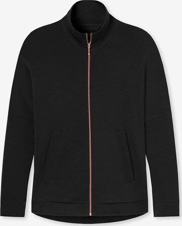 SCHIESSER Zip-Up Hoodie in Black: front