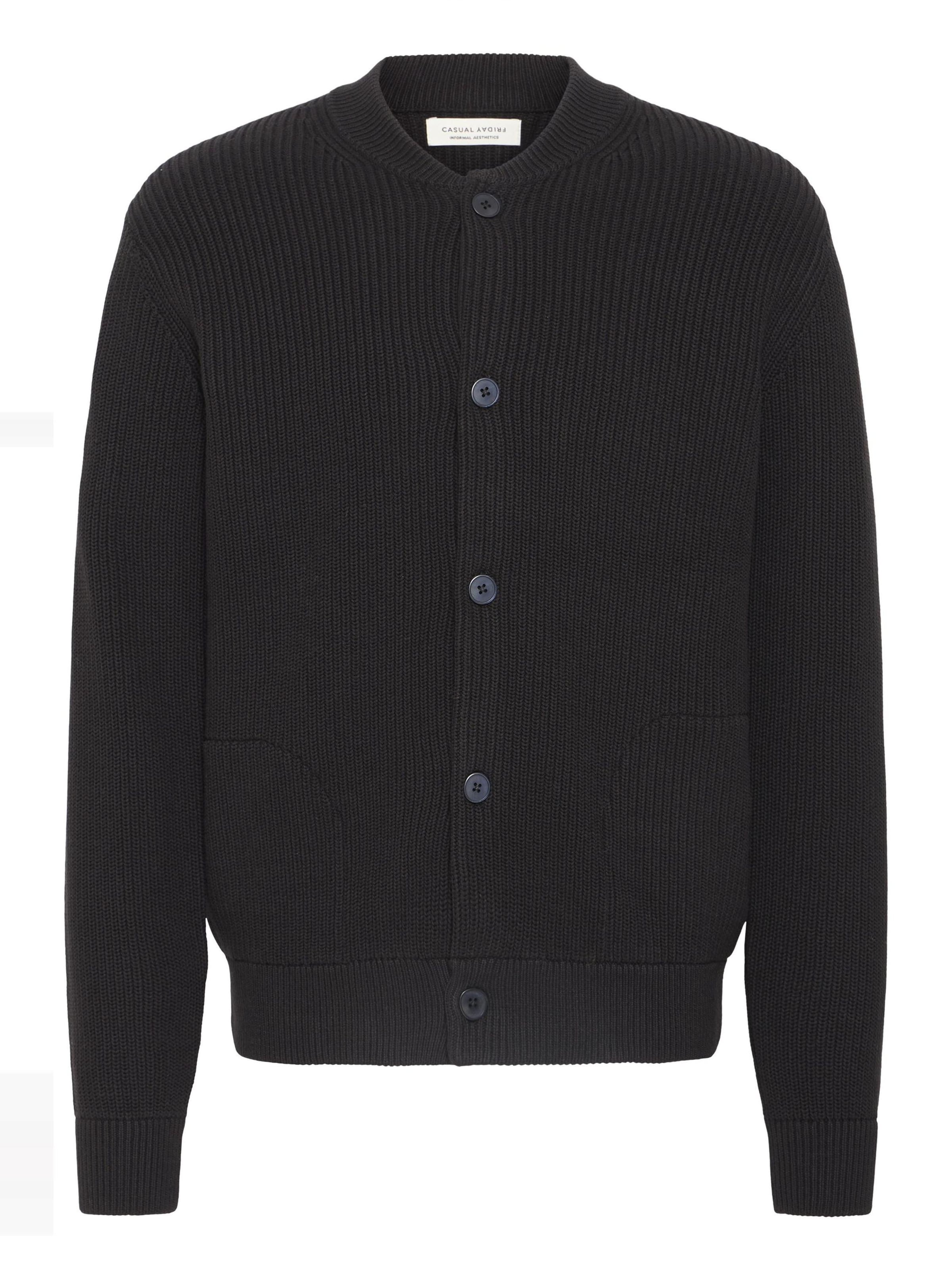 Casual Friday Strickjacke 'CFRodhe' in Schwarz: Vorderseite
