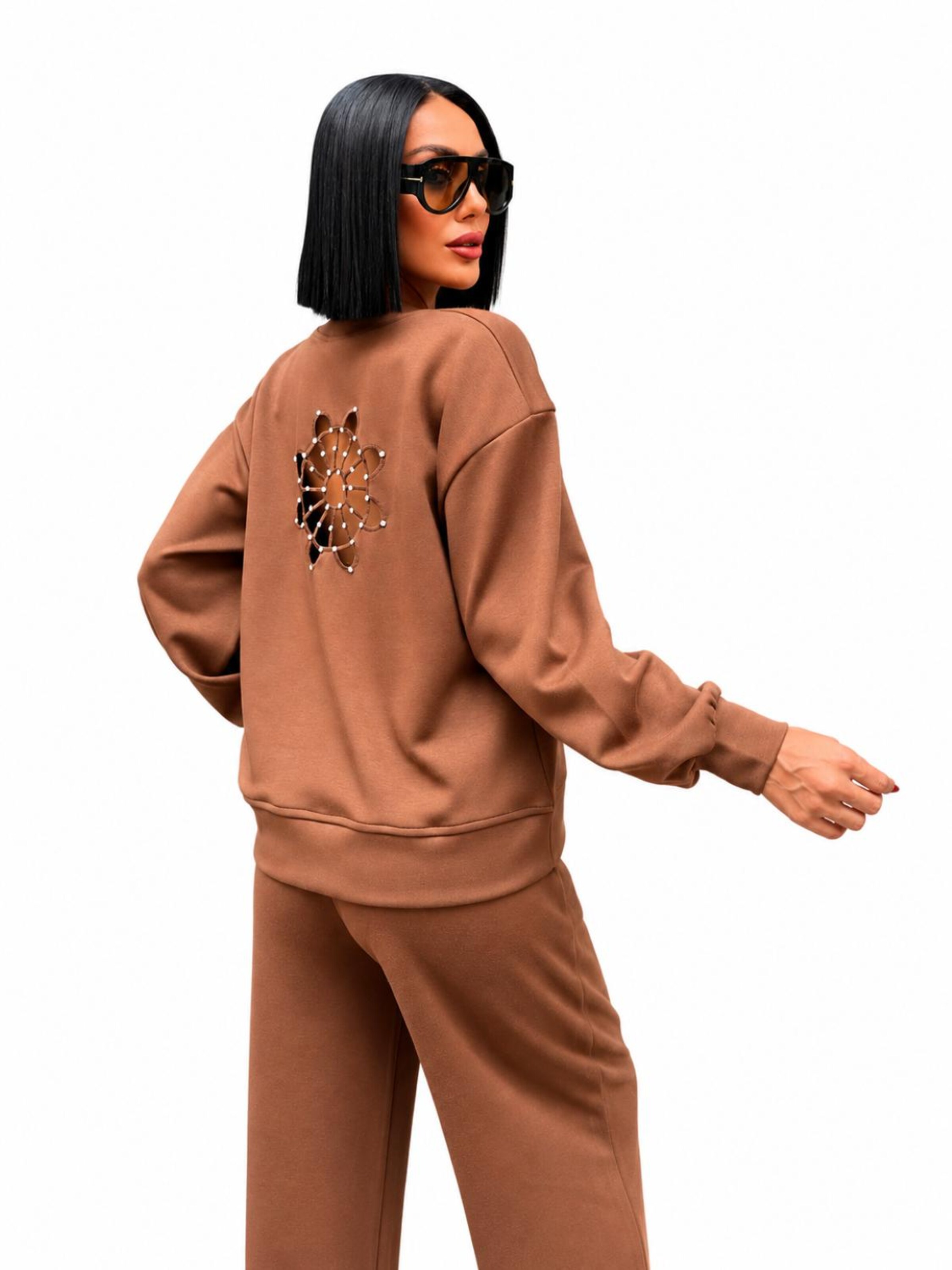 Sobe Istanbul Joggingpak 'Sobe- Dames Trainingspak - Loungewear- Joggingspak- Sporttrainingspak' in Beige: voorkant