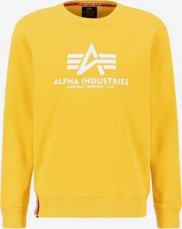 ALPHA INDUSTRIES Sweatshirt 'Basic Logo' in Yellow: front