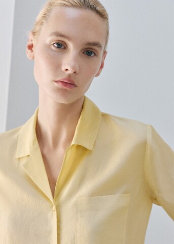 MANGO Pajama Shirt 'Habi' in Yellow