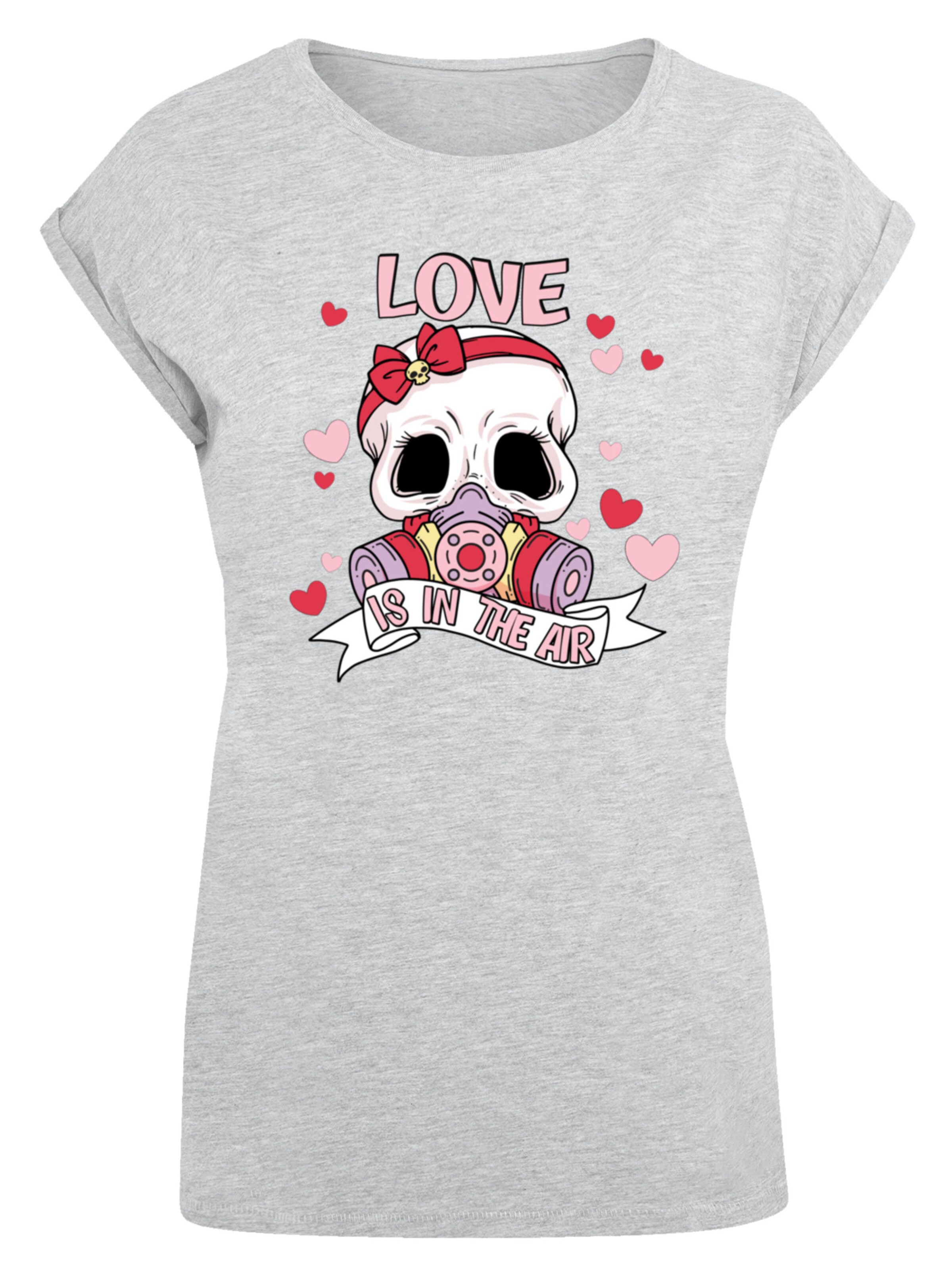T-shirt 'Anti Valentinstag LOVE is in the air' F4NT4STIC en gris : devant