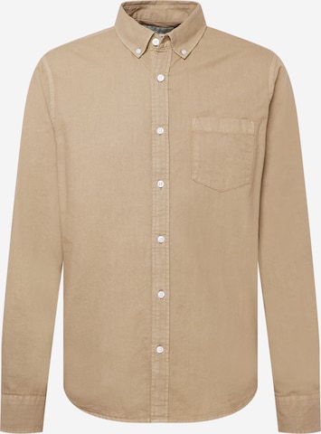 Cotton On Button Up Shirt 'MAYFAIR' in Beige: front