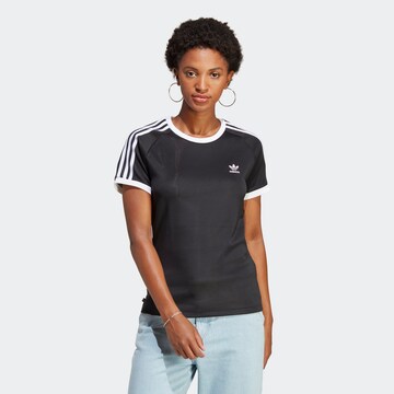 Tricou 'Adicolor Classics  3-Stripes' de la ADIDAS ORIGINALS pe negru: față