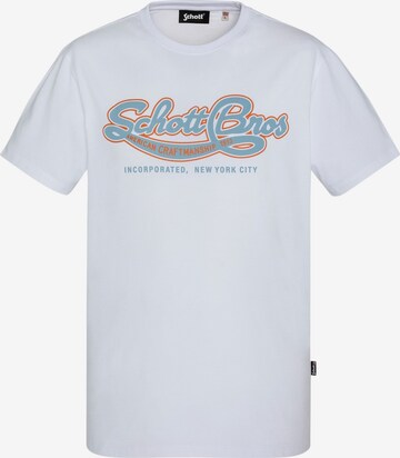 T-Shirt Schott NYC en blanc : devant
