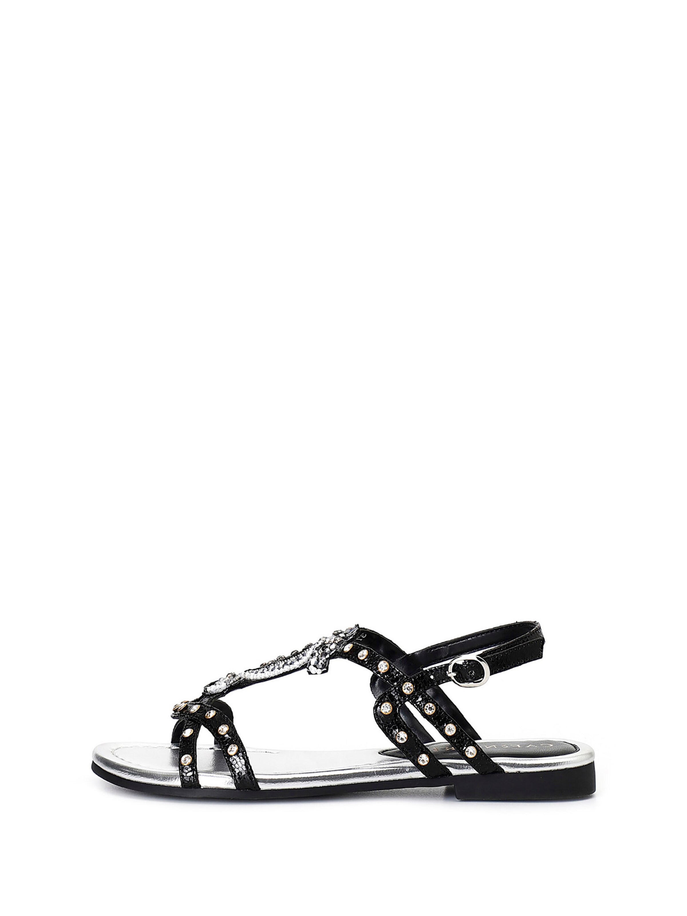 Sandalo di CAFè NOIR in nero: frontale