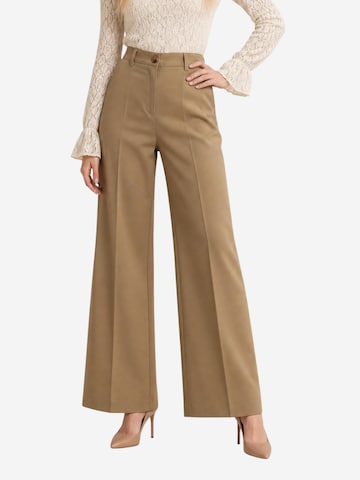 I AM Wide leg Pantalon 'Pantaloni Cotone Vita Alta 13528' in Beige