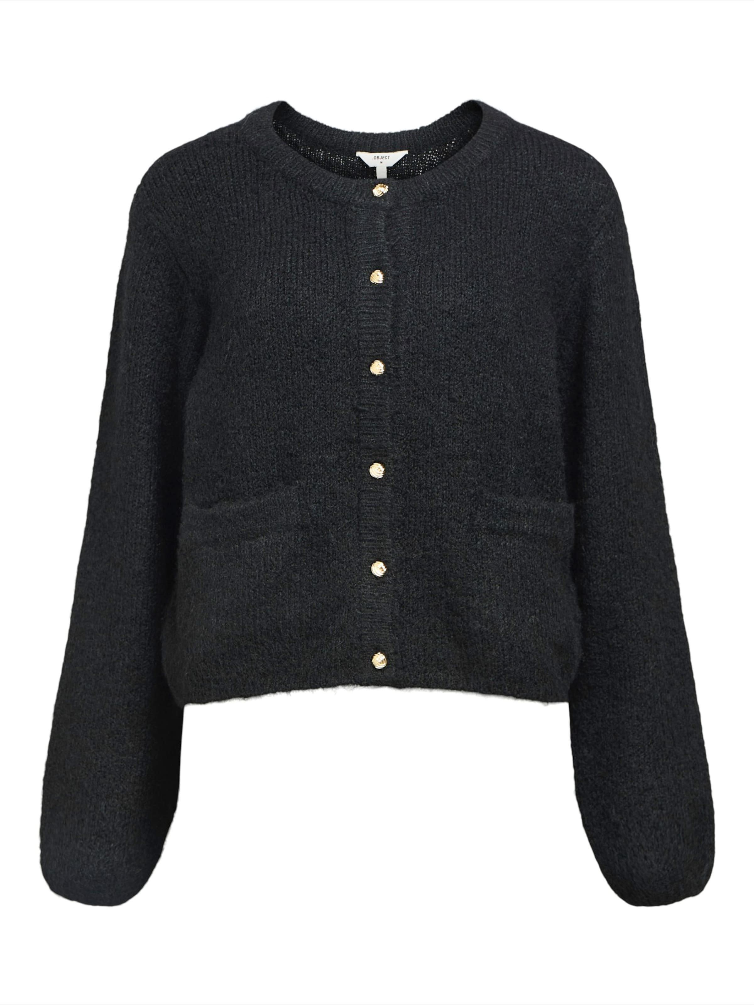 Cardigan 'OBJSaggia' OBJECT en noir : devant