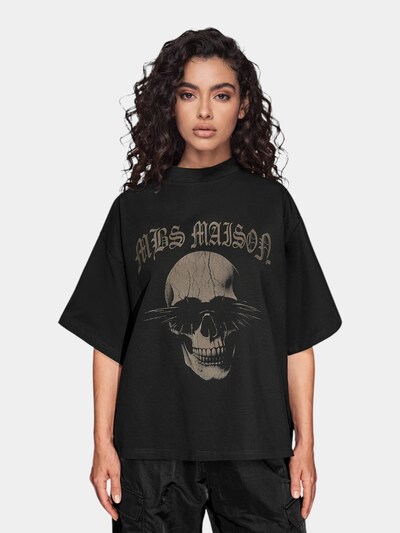 Made By Society Shirt 'Tricou OUTPOST - T27321' in XS in schwarz, Produktansicht