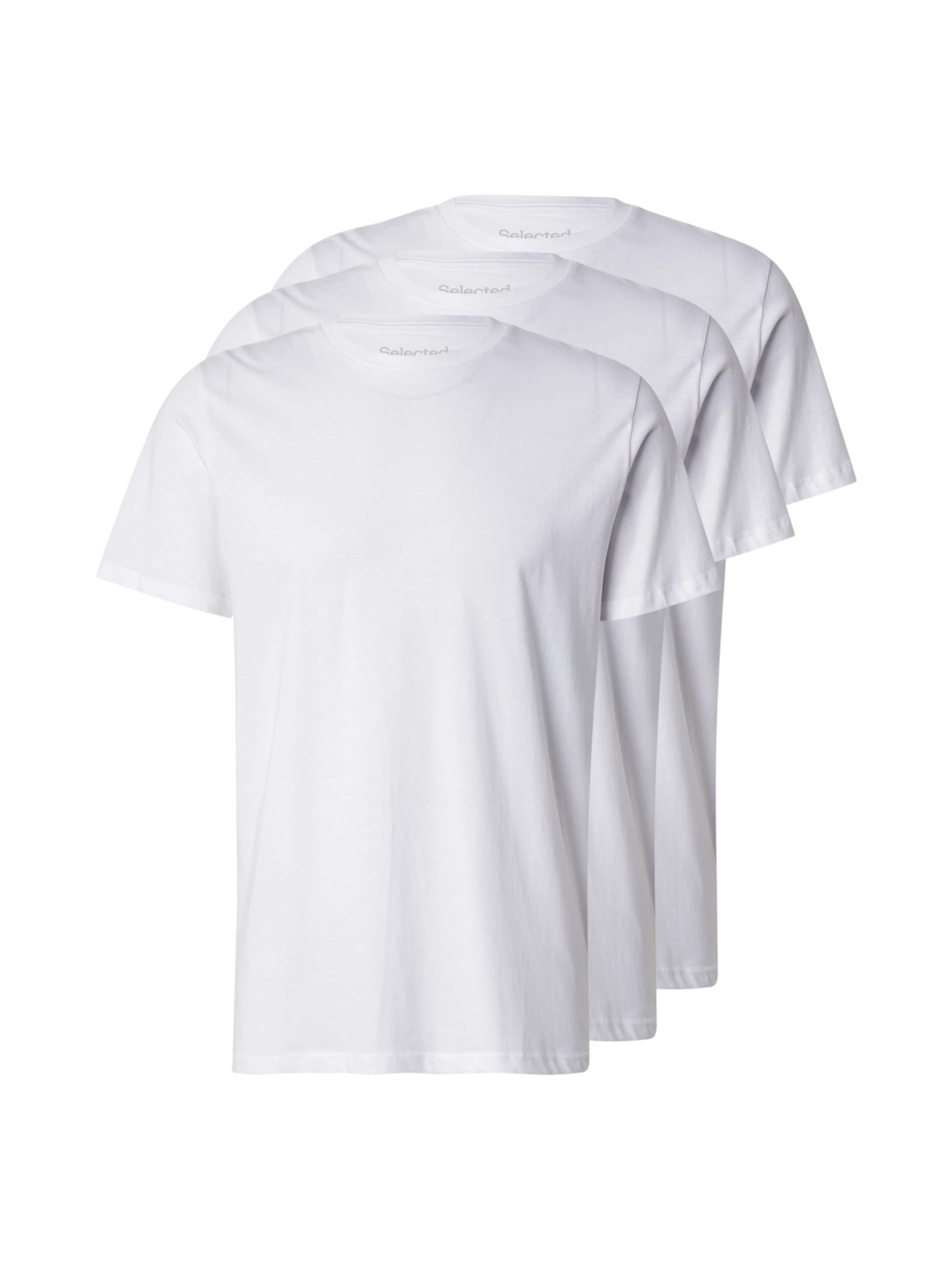 SELECTED T-shirt 'SLHDAN' i vit: framsida