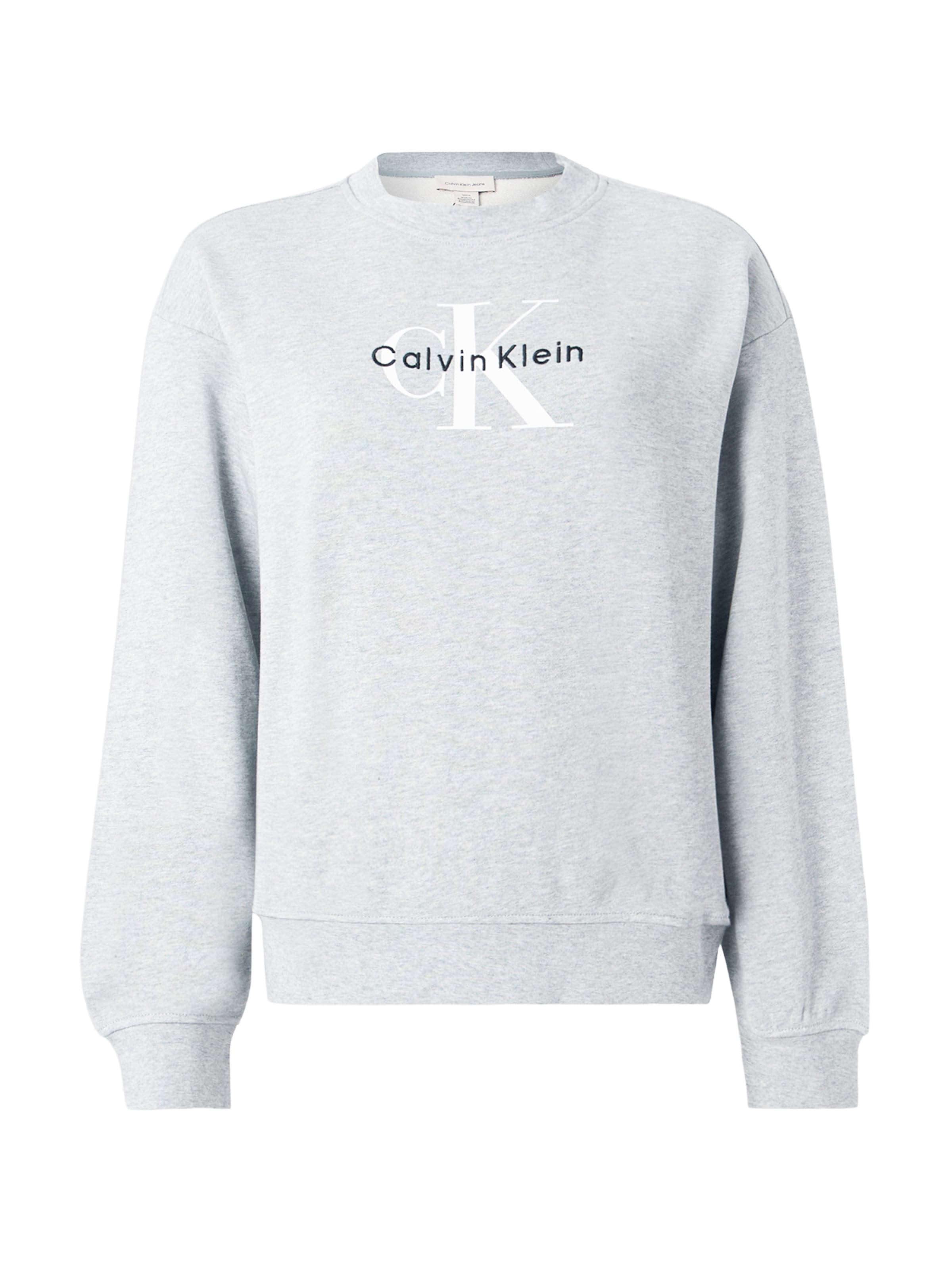 Calvin Klein Jeans Суичър в сиво: отпред