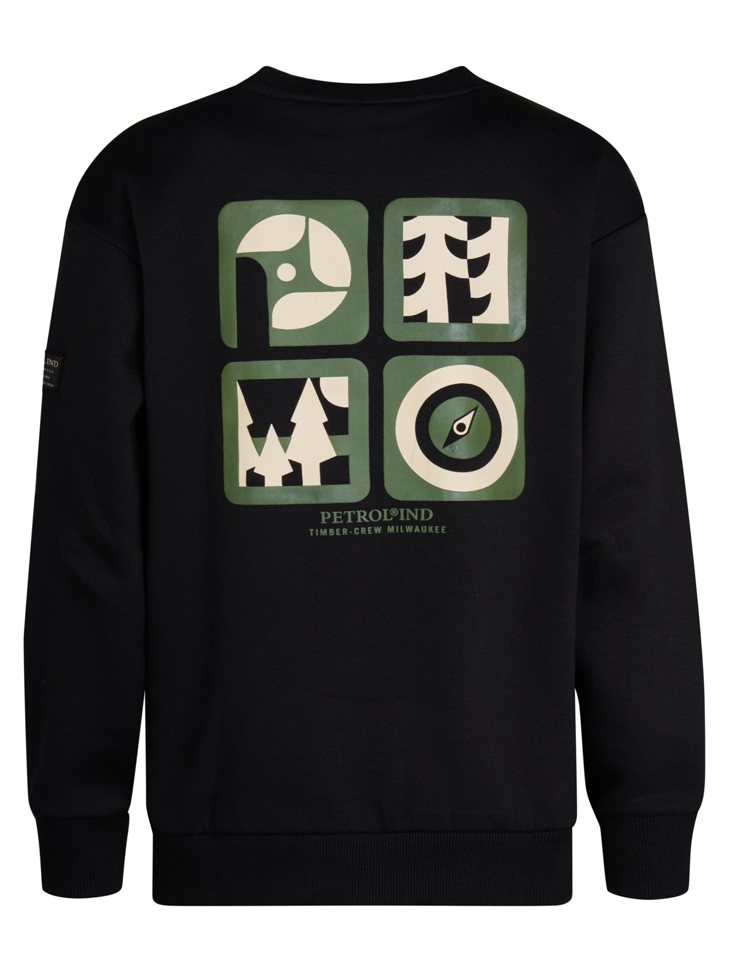 Petrol Industries Sweatshirt 'Pocono' in Zwart: voorkant