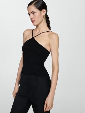 MANGO Knitted Top 'ANGELINA' in Black: front