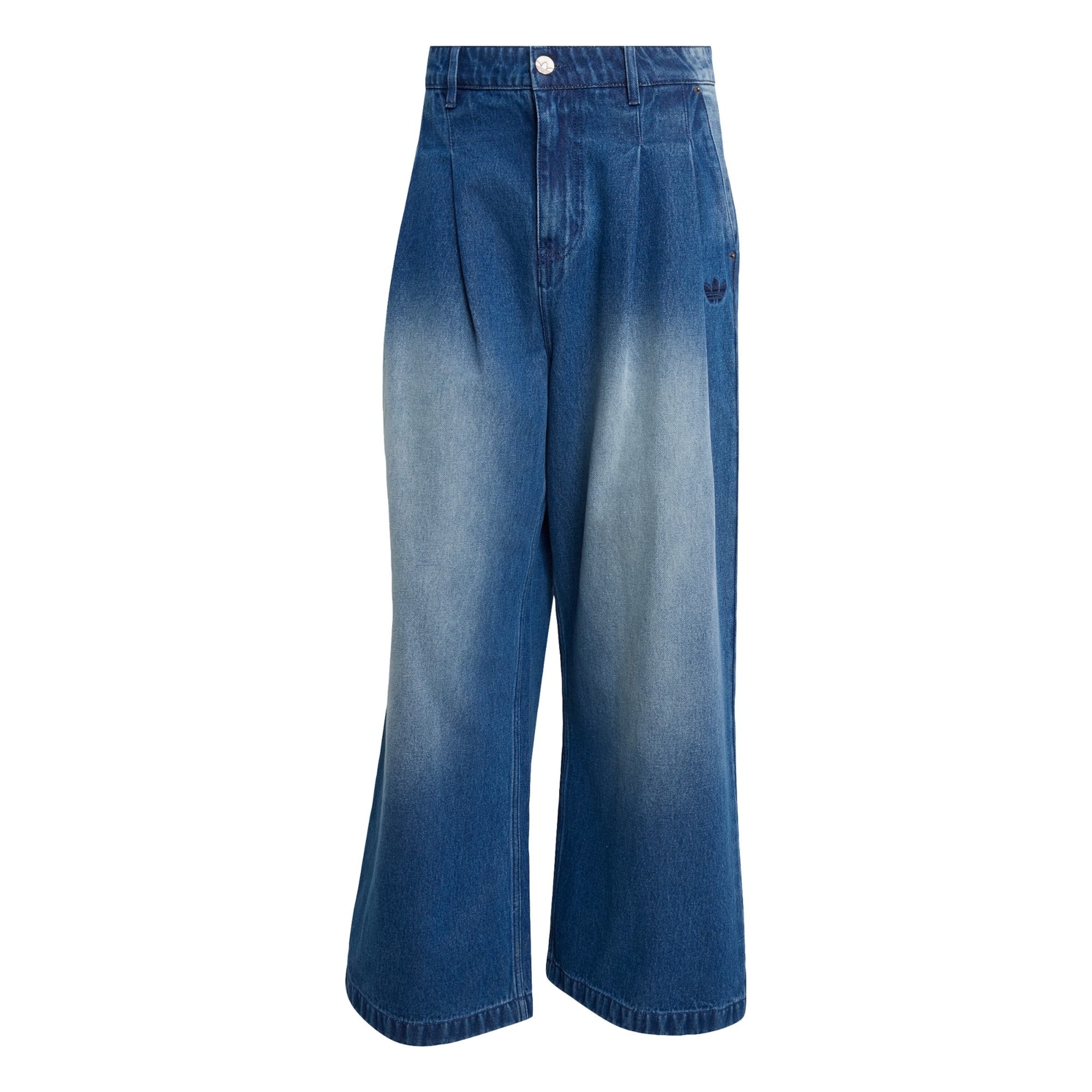 ADIDAS ORIGINALS - Pierna ancha Pantalón vaquero plisado en azul: frente