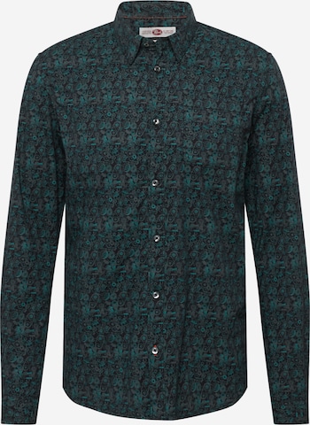 Petrol Industries Regular fit Button Up Shirt in Green: front