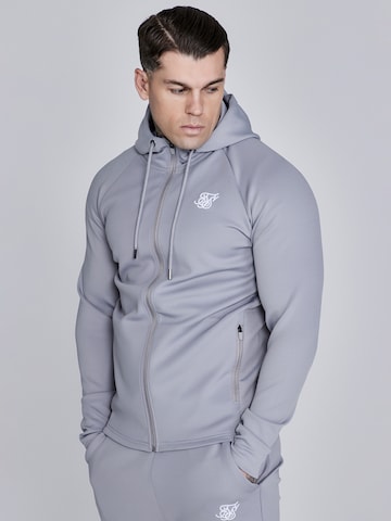 Veste de survêtement 'Poly' SikSilk en gris : devant