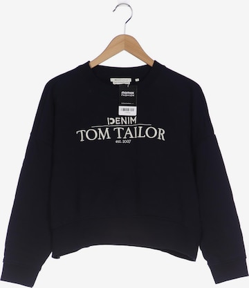 TOM TAILOR DENIM Sweatshirt & Zip-Up Hoodie in S in Blue: front