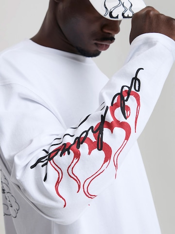T-Shirt 'Flying Twin Dragon' Ed Hardy en blanc