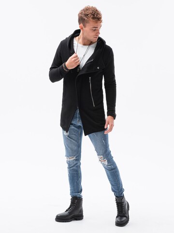 Ombre Zip-Up Hoodie 'B668' in Black