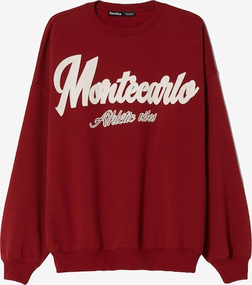 Sweat-shirt Bershka en rouge : devant