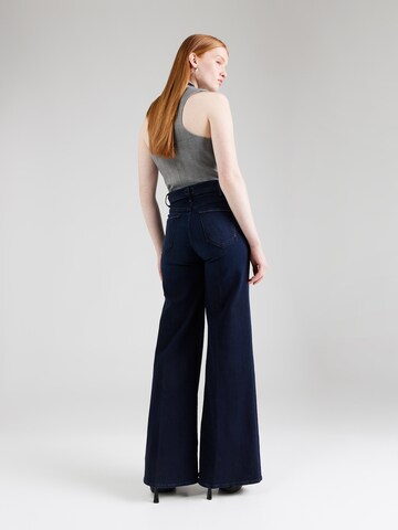 MOTHER Wide leg Jeans 'THE HUSTLER ROLLER SNEAK' in Blauw