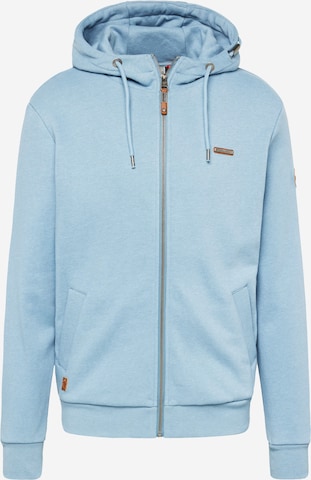 Ragwear Zip-Up Hoodie 'Natte' in Blue: front