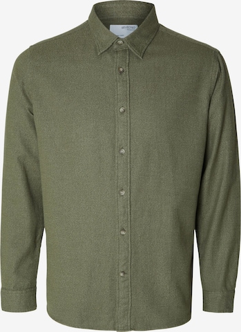 Chemise 'Owen' SELECTED HOMME en vert : devant