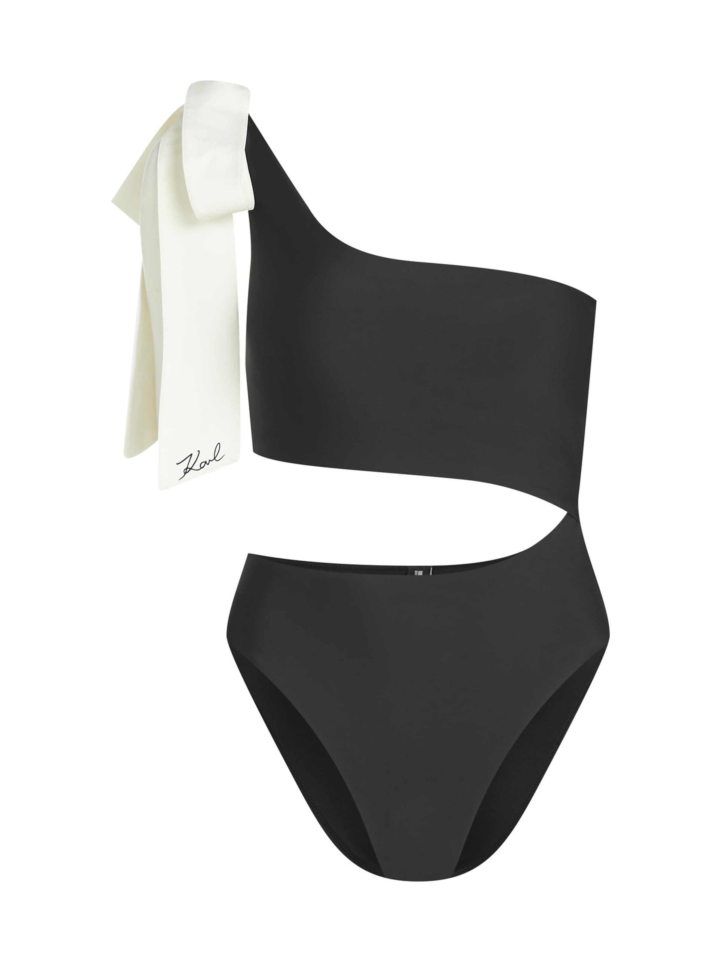Karl Lagerfeld Badeanzug in schwarz / weiß, Produktansicht